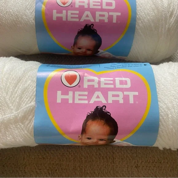 RED HEART•Baby Fingering Yarn•bundle of 5 Vintage - Picture 2 of 6